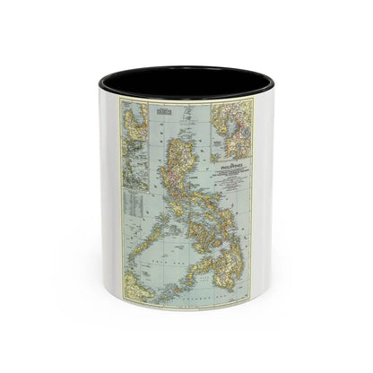 Philippines, The (1945) (Map) Accent Coffee Mug-11oz-Black-Go Mug Yourself