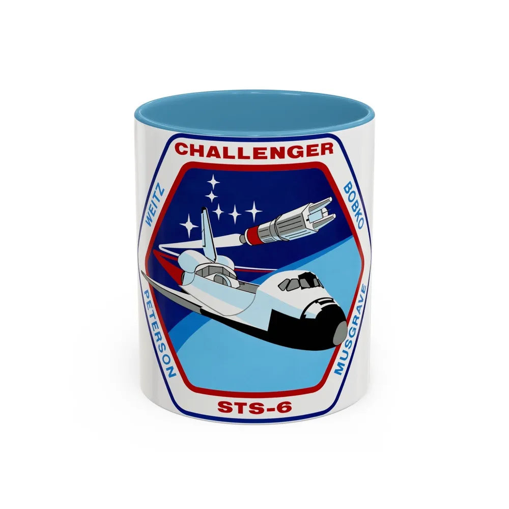 STS 6 (NASA) Accent Coffee Mug-11oz-Light Blue-Go Mug Yourself