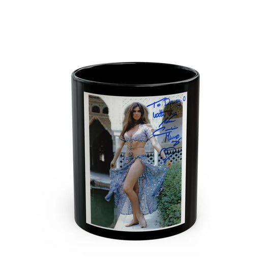 Caroline Munro #34 - Color 8x10 Golden Voyage Of Sinbad '73 Promo Full Body Glamour Photo Personalized at Monsterbash 6-18-22 (Vintage Female Icon) Black Coffee Mug-11oz-Go Mug Yourself