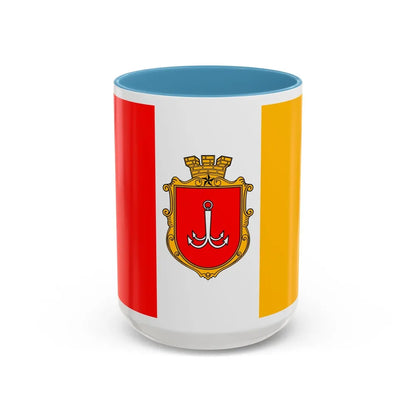 Flag of Odessa Ukraine - Accent Coffee Mug-15oz-Light Blue-Go Mug Yourself