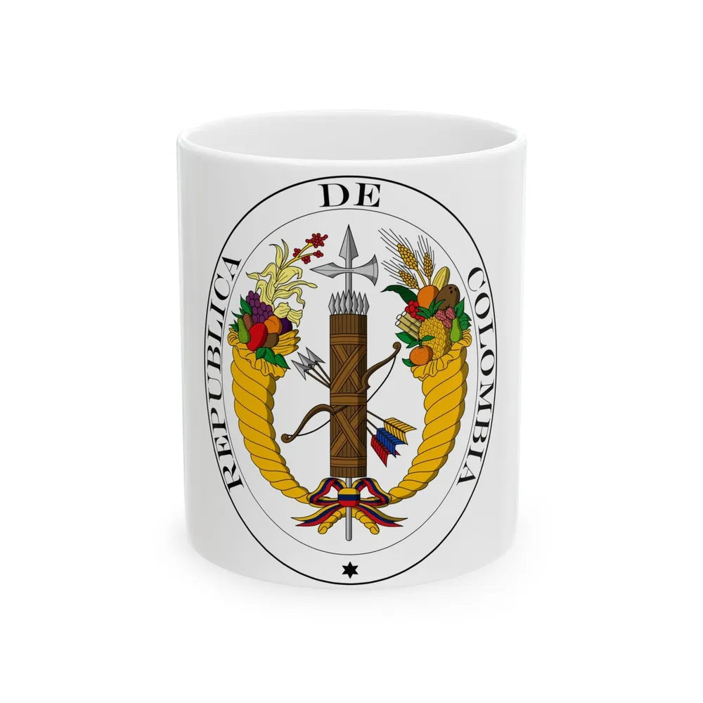 Coat of arms of Gran Colombia (1821) - White Coffee Mug-11oz-Go Mug Yourself