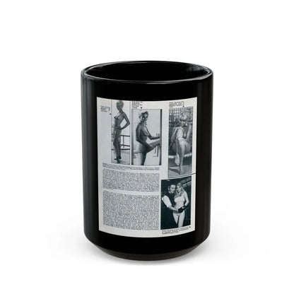 Susan Denberg #94 - B&W Mag. Photos & Article (Vintage Female Icon) Black Coffee Mug-15oz-Go Mug Yourself