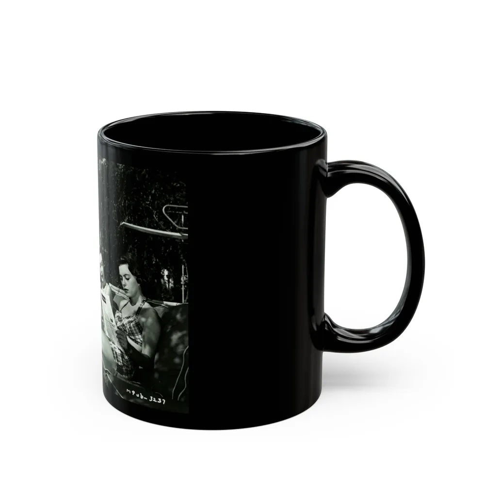 Faith Domergue #222 (Vintage Female Icon) Black Coffee Mug-Go Mug Yourself