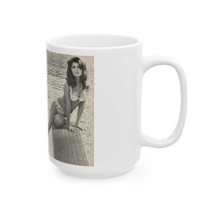 Pamela Tiffin #36 - 2 Mag. Pages (Vintage Female Icon) White Coffee Mug-Go Mug Yourself