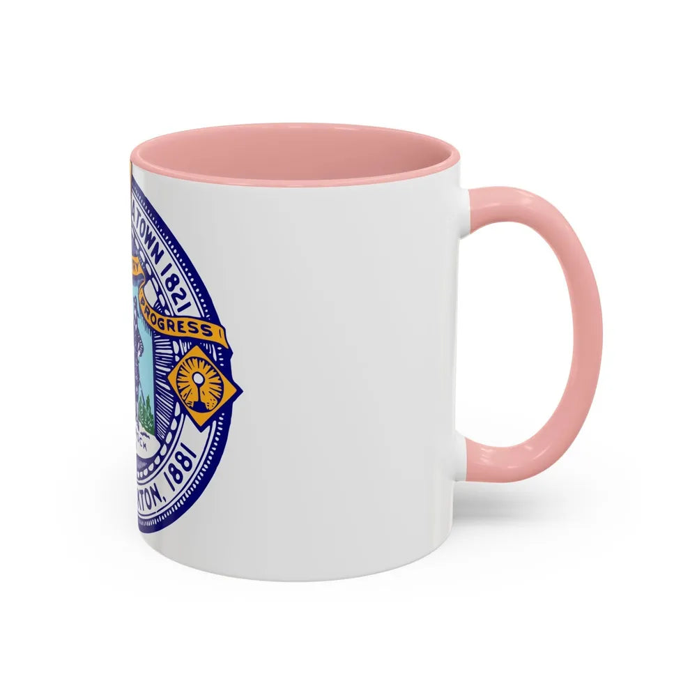 Seal of Brockton Massachusetts - Accent Coffee Mug-Go Mug Yourself