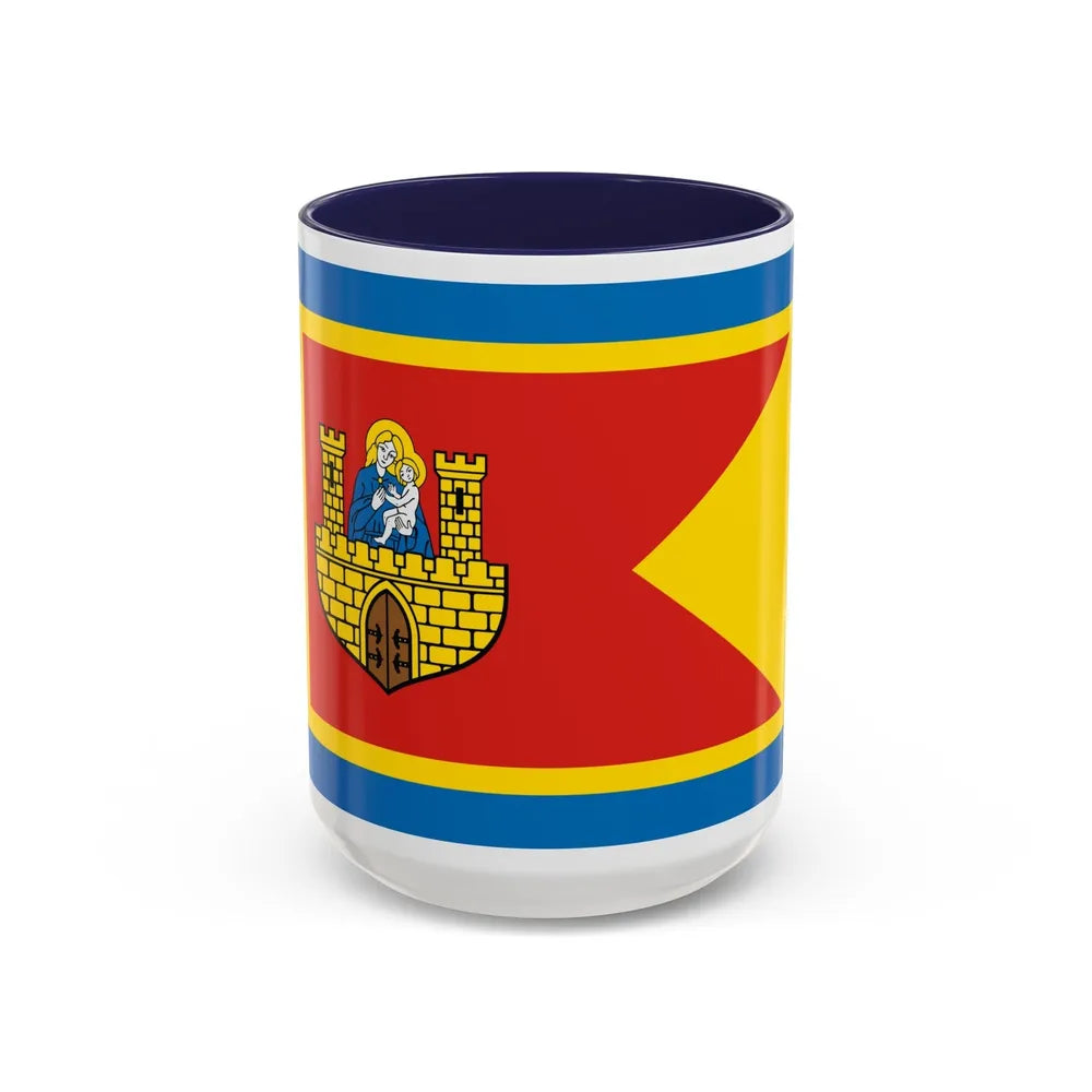 Flag of Frombork Poland - Accent Coffee Mug-15oz-Navy-Go Mug Yourself