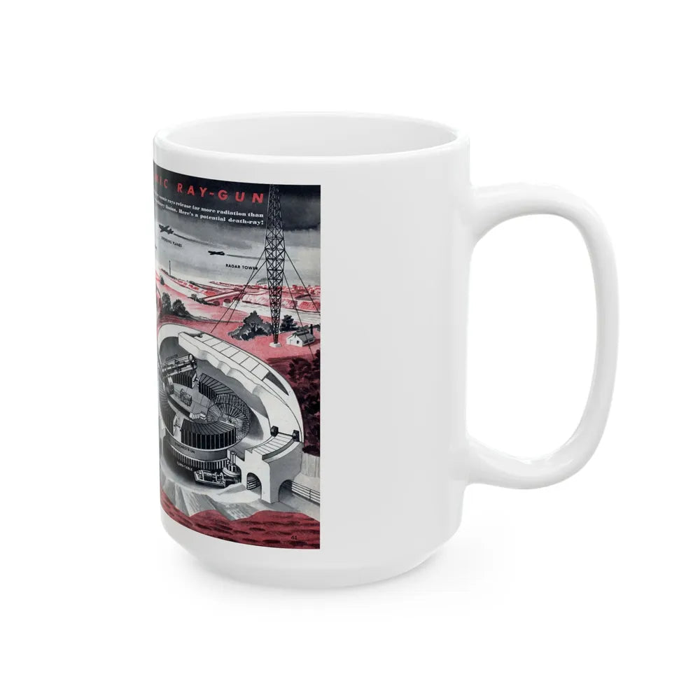 Cosmic Ray-Gun, Modern Mechanix, 1947 - White Coffee Mug-Go Mug Yourself