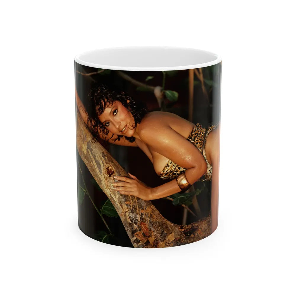 Barbara Carrera #86 (Vintage Female Icon) White Coffee Mug-11oz-Go Mug Yourself