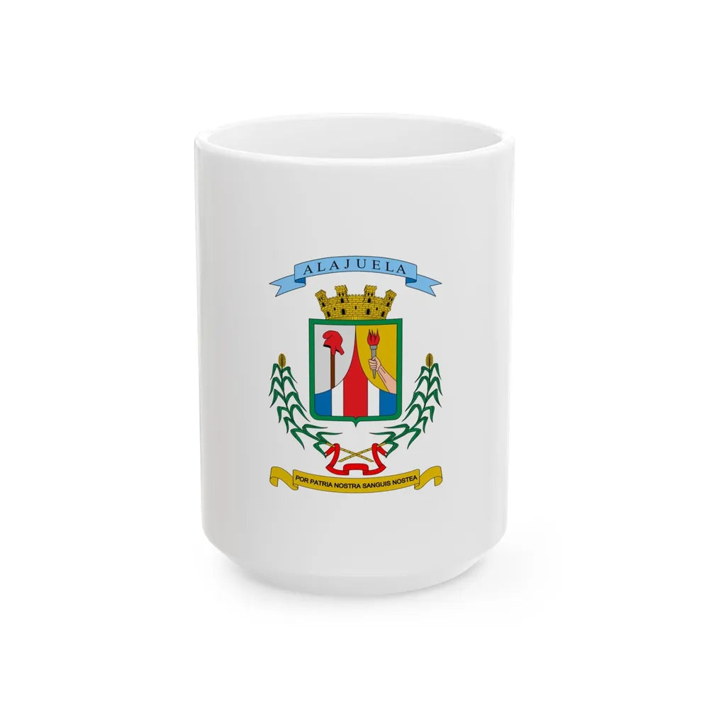 Flag of Alajuela Province Costa Rica - White Coffee Mug-15oz-Go Mug Yourself