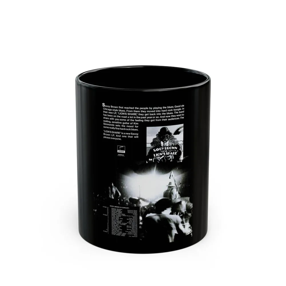 Savoy Brown 1972 (Music Poster) Black Coffee Mug-11oz-Go Mug Yourself