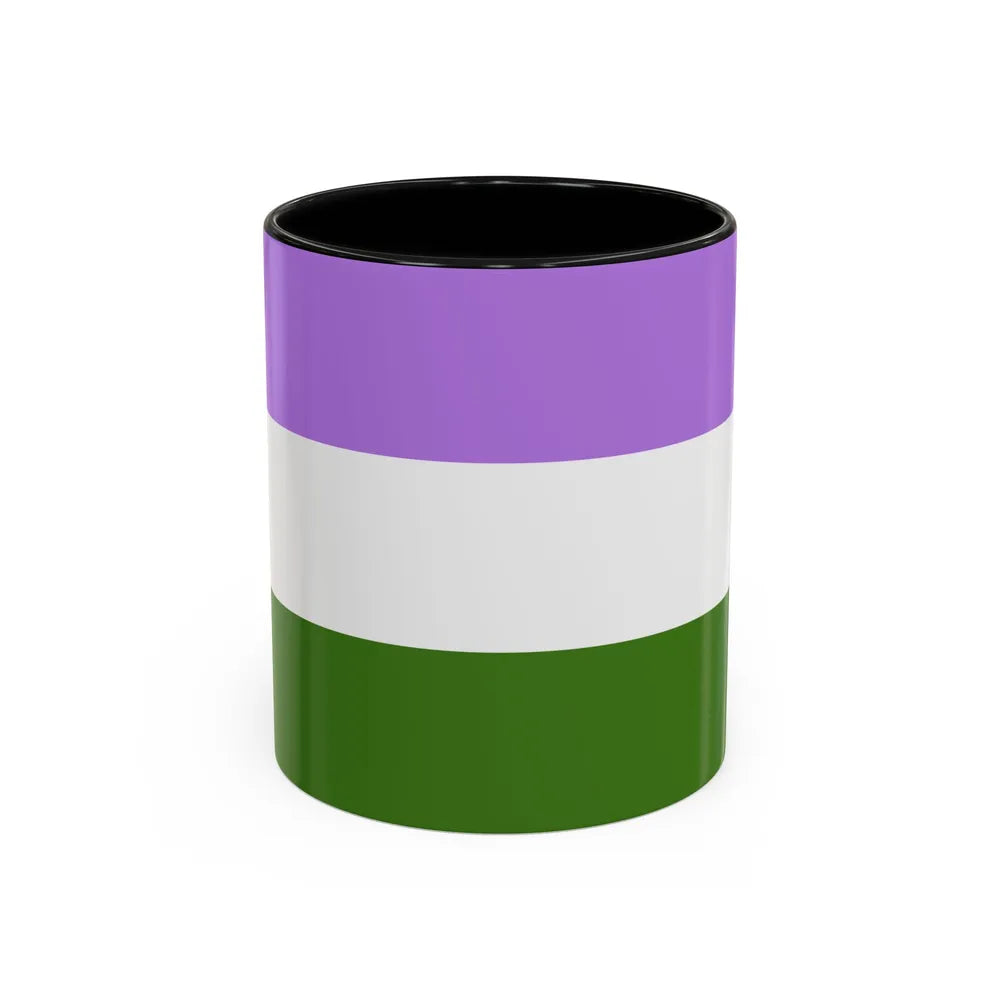 Genderqueer Pride Flag - Accent Coffee Mug-11oz-Black-Go Mug Yourself