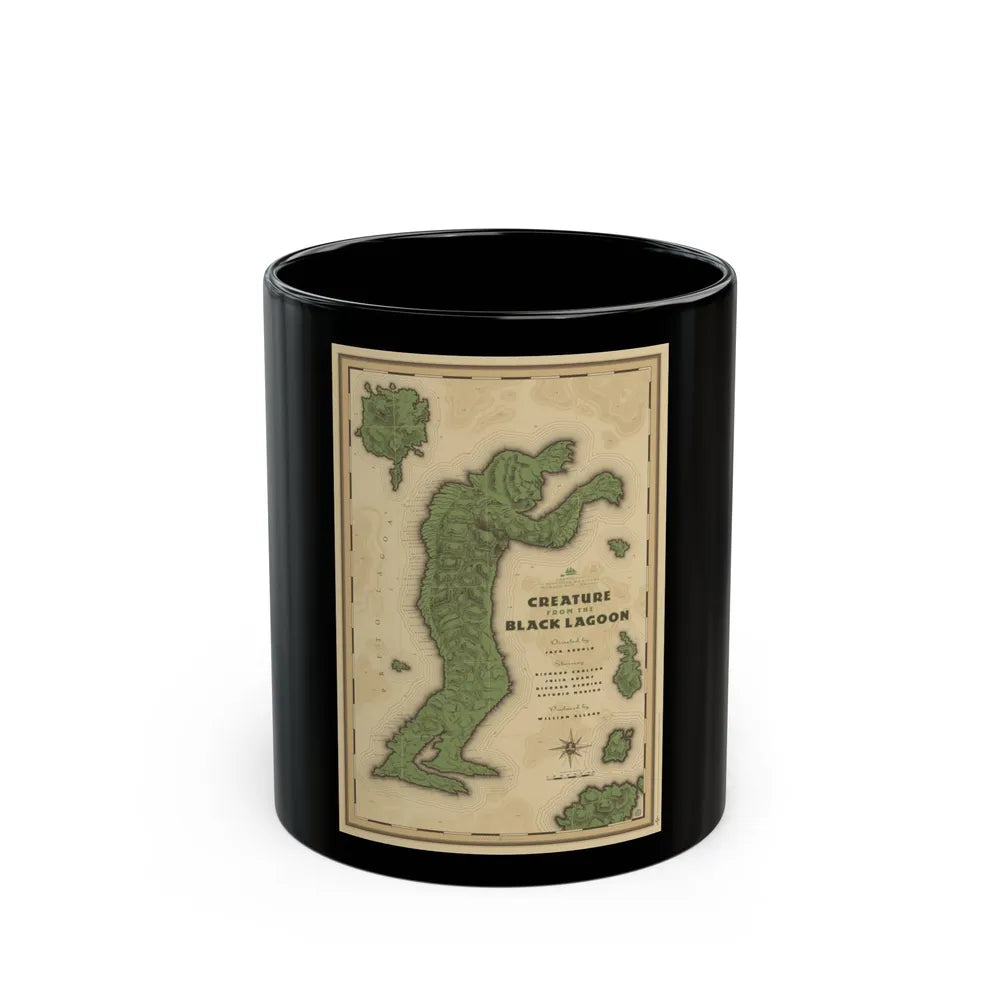 CREATURE FROM THE BLACK LAGOON (MONDO) 1954 Movie Poster - Black Coffee Mug-11oz-Go Mug Yourself