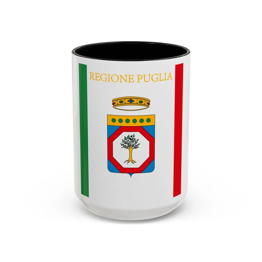 Flag of Apulia Italy - Accent Coffee Mug-15oz-Black-Go Mug Yourself