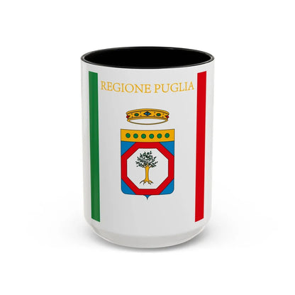 Flag of Apulia Italy - Accent Coffee Mug-15oz-Black-Go Mug Yourself