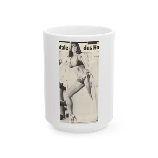 Caroline Munro #214 (Vintage Female Icon) White Coffee Mug-15oz-Go Mug Yourself