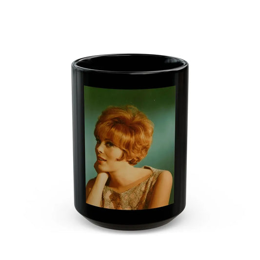 Jill St. John #222 (Vintage Female Icon) Black Coffee Mug-15oz-Go Mug Yourself