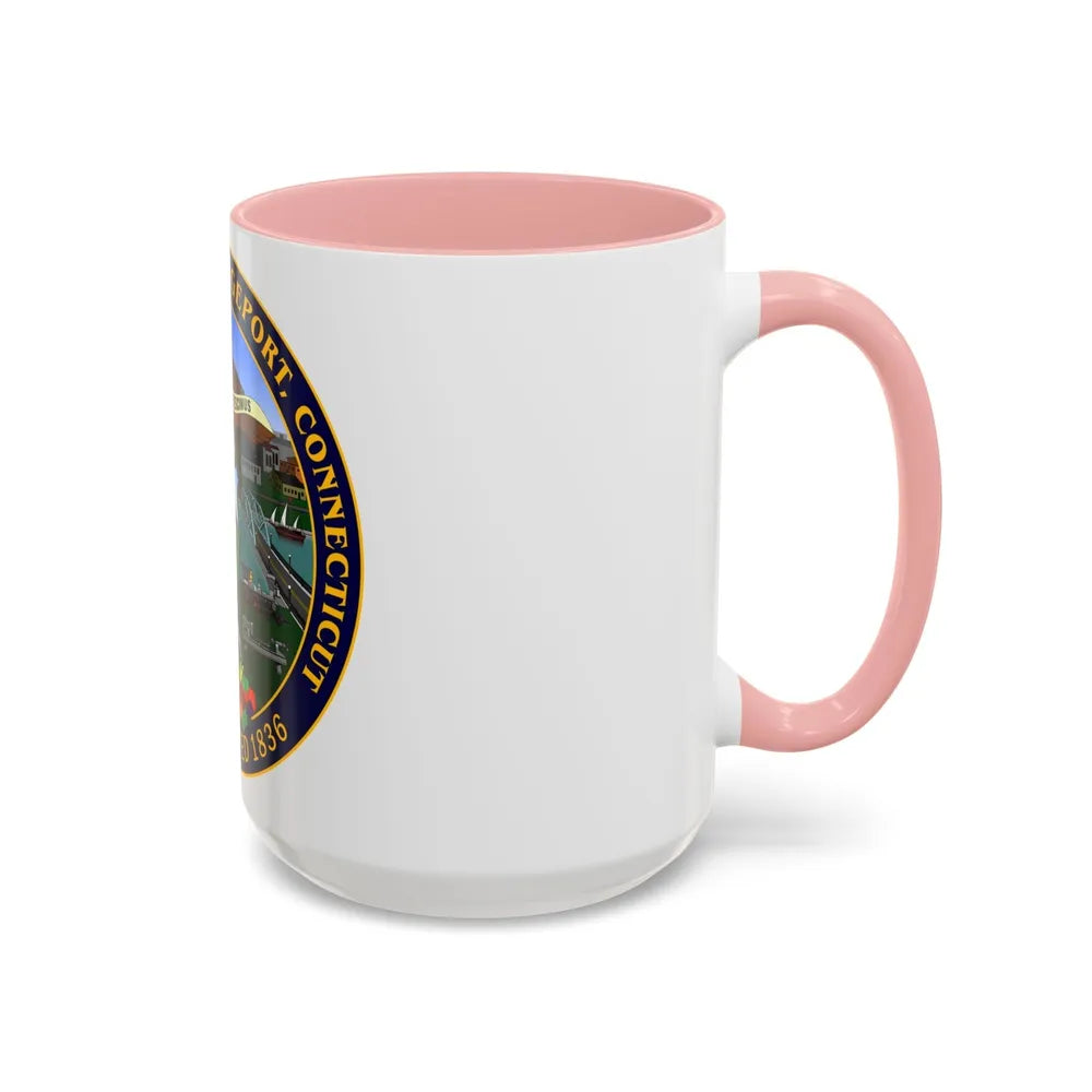 Seal of Bridgeport Connecticut - Accent Coffee Mug-Go Mug Yourself