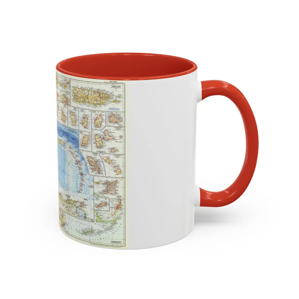 West Indies (1954) (Map) Accent Coffee Mug-Go Mug Yourself