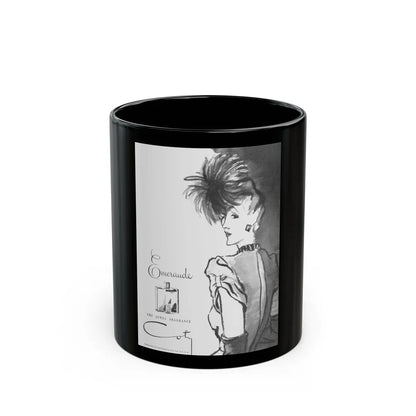 Emeraude by Coty, 1945 - Black Coffee Mug-11oz-Go Mug Yourself