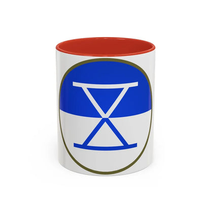 X Corps (U.S. Army) Accent Coffee Mug-11oz-Red-Go Mug Yourself