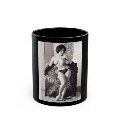 June Palmer #206 - Topless (Vintage Female Icon) Black Coffee Mug-11oz-Go Mug Yourself