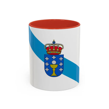 Flag of Galicia Spain - Accent Coffee Mug-11oz-Red-Go Mug Yourself