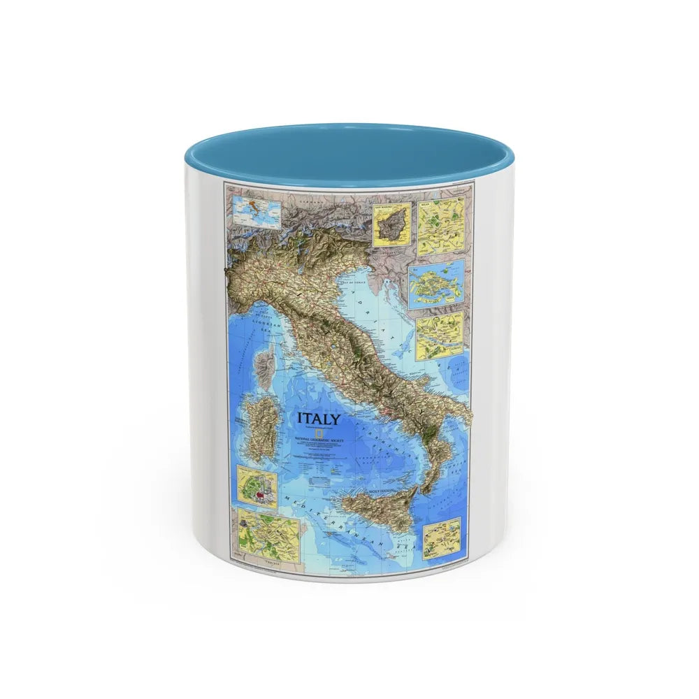 Italy (1995) (Map) Accent Coffee Mug-11oz-Light Blue-Go Mug Yourself