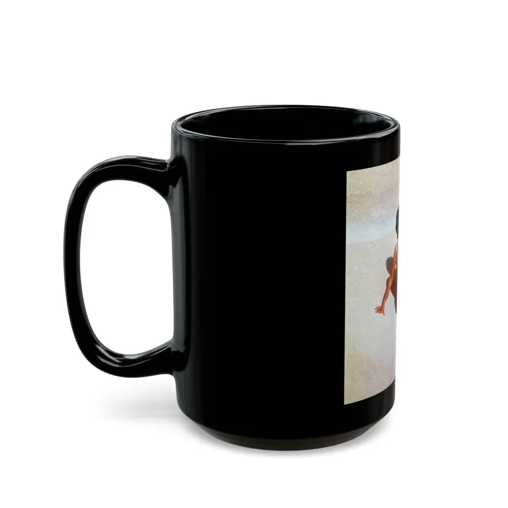 June Palmer #184 - Topless (Vintage Female Icon) Black Coffee Mug-Go Mug Yourself