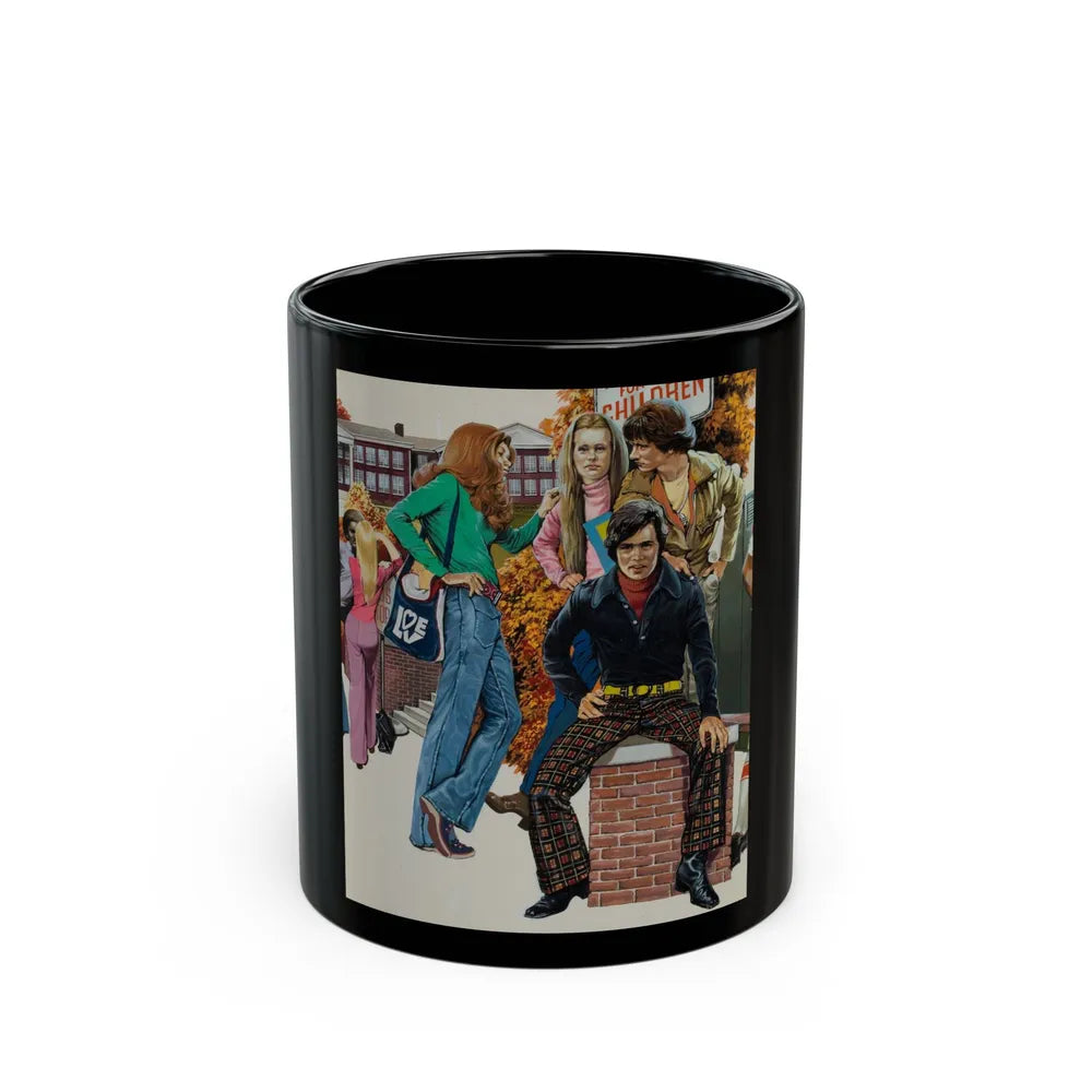 Bus Stop, 1970s - Black Coffee Mug-11oz-Go Mug Yourself