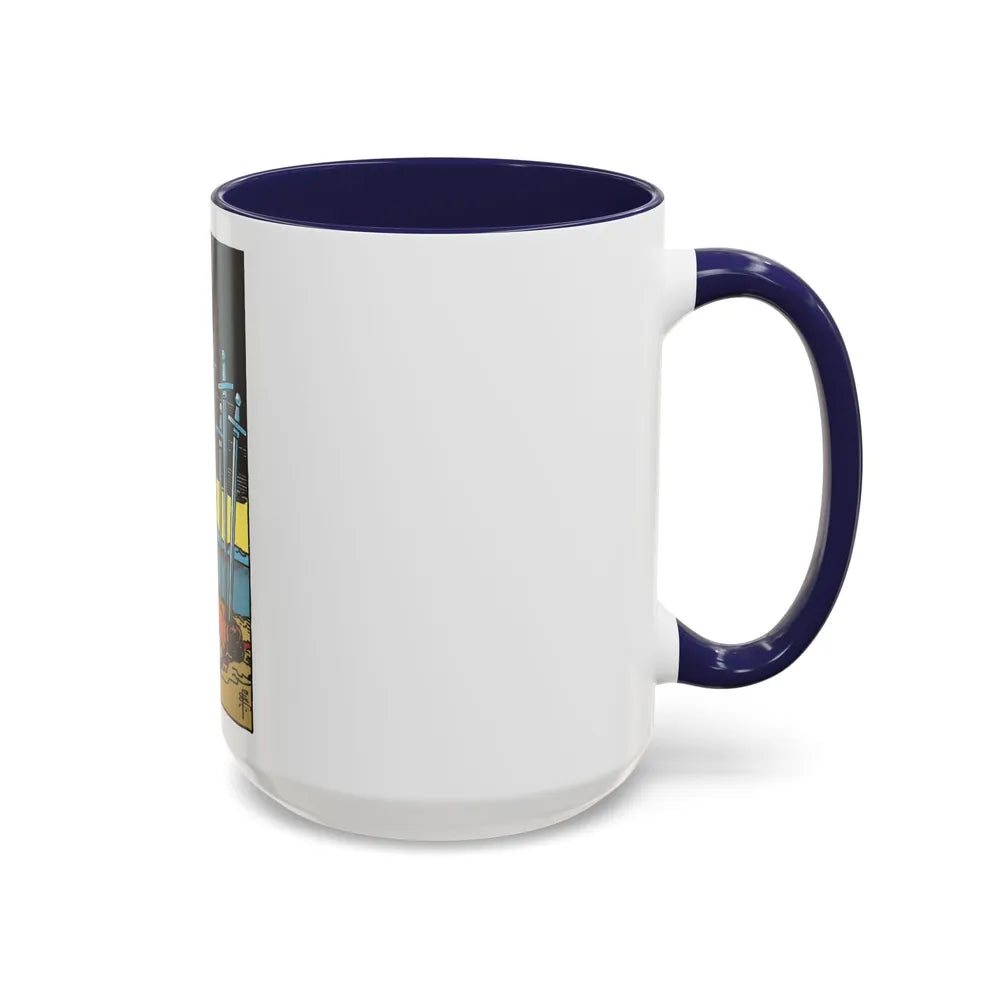 The 10 of Swords (Tarot Card) Accent Coffee Mug-Go Mug Yourself