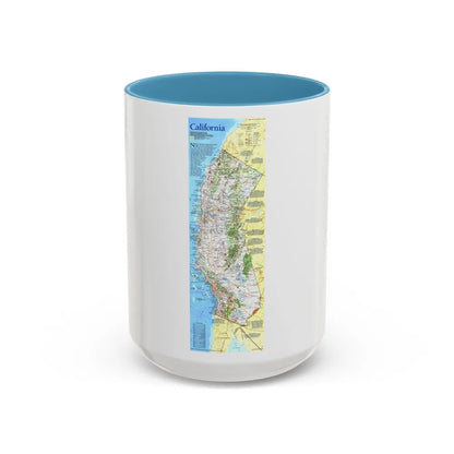 USA - California (1993) (Map) Accent Coffee Mug-15oz-Light Blue-Go Mug Yourself