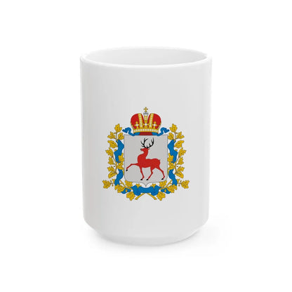 Flag of Nizhny Novgorod Oblast Russia - White Coffee Mug-15oz-Go Mug Yourself