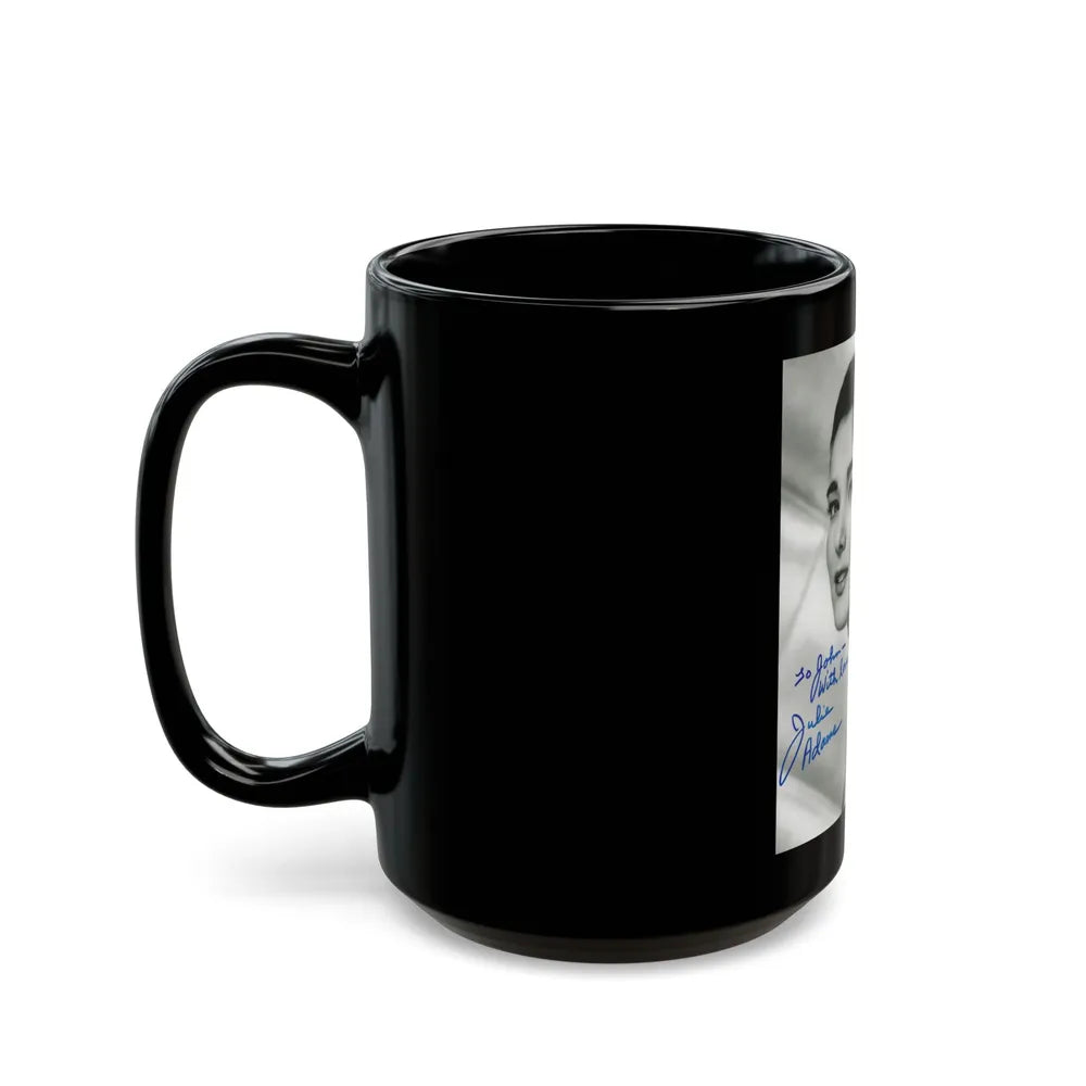 Julia Adams #32 - 8x10 B&W Head & Shoulder Glamour Portrait 1 (Vintage Female Icon) Black Coffee Mug-Go Mug Yourself