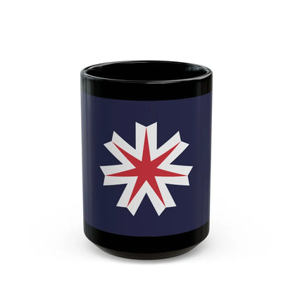 Flag of Hokkaido Prefecture Japan - Black Coffee Mug-15oz-Go Mug Yourself