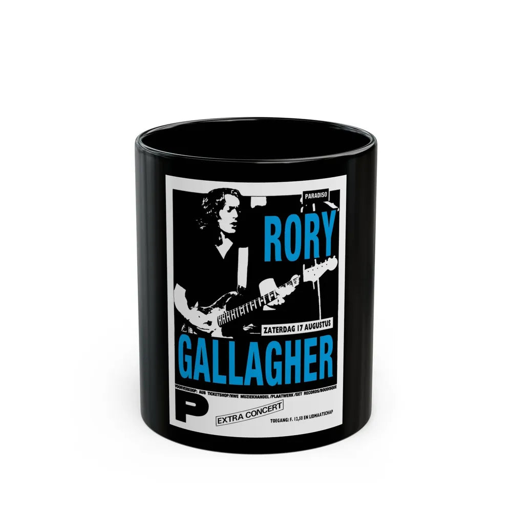 Rory Gallagher Poster (Music Poster) Black Coffee Mug-11oz-Go Mug Yourself