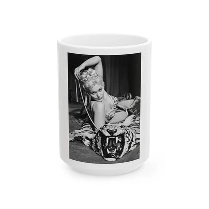 Kim Novak #302 (Vintage Female Icon) White Coffee Mug-15oz-Go Mug Yourself