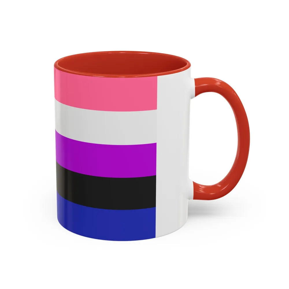 Genderfluidity Pride Flag - Accent Coffee Mug-Go Mug Yourself