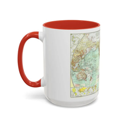 World Map (1957) (Map) Accent Coffee Mug-Go Mug Yourself