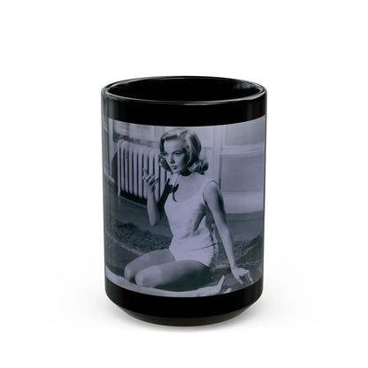 Leslie Parrish #182 (Vintage Female Icon) Black Coffee Mug-15oz-Go Mug Yourself