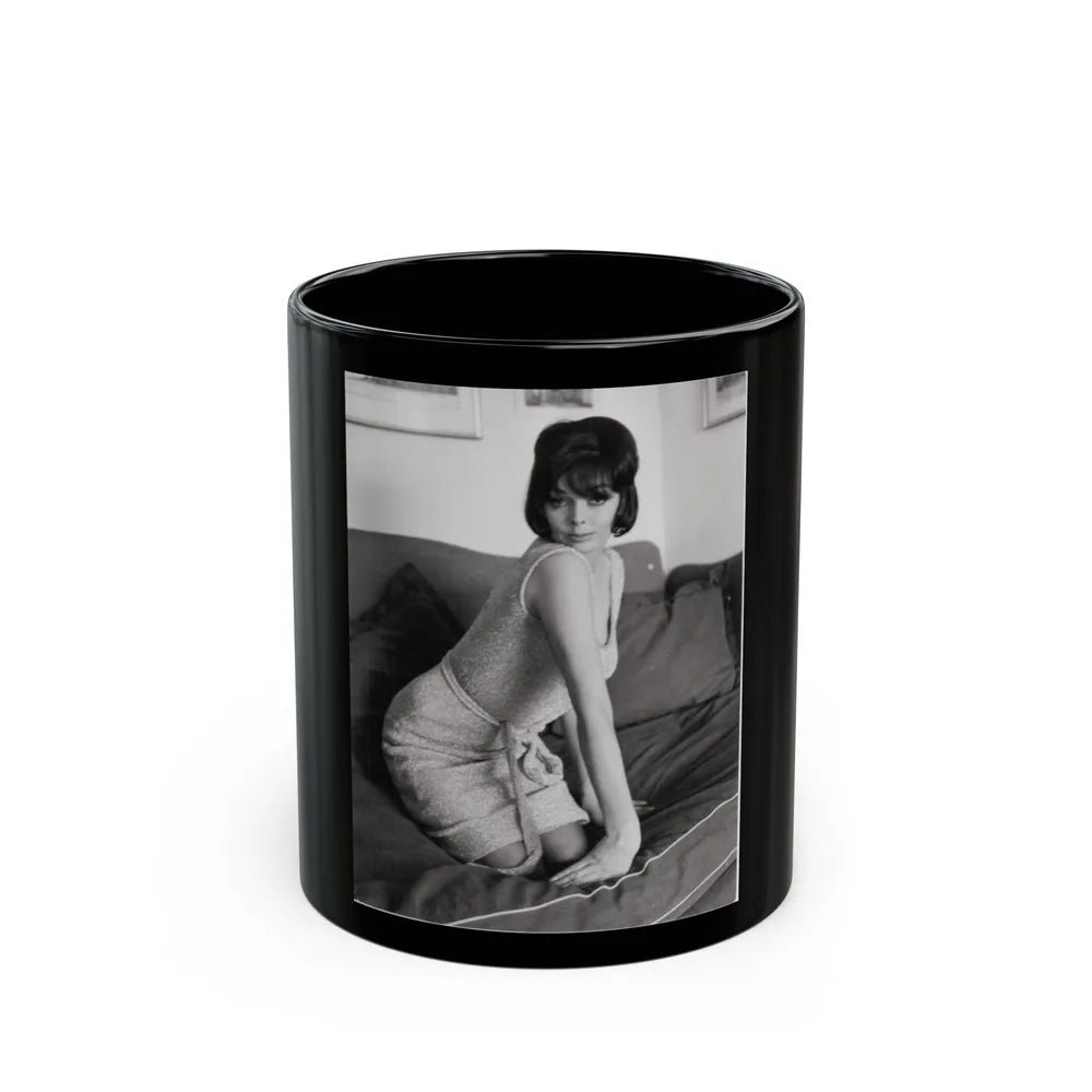 Barbara Steele #52 (Vintage Female Icon) Black Coffee Mug-11oz-Go Mug Yourself