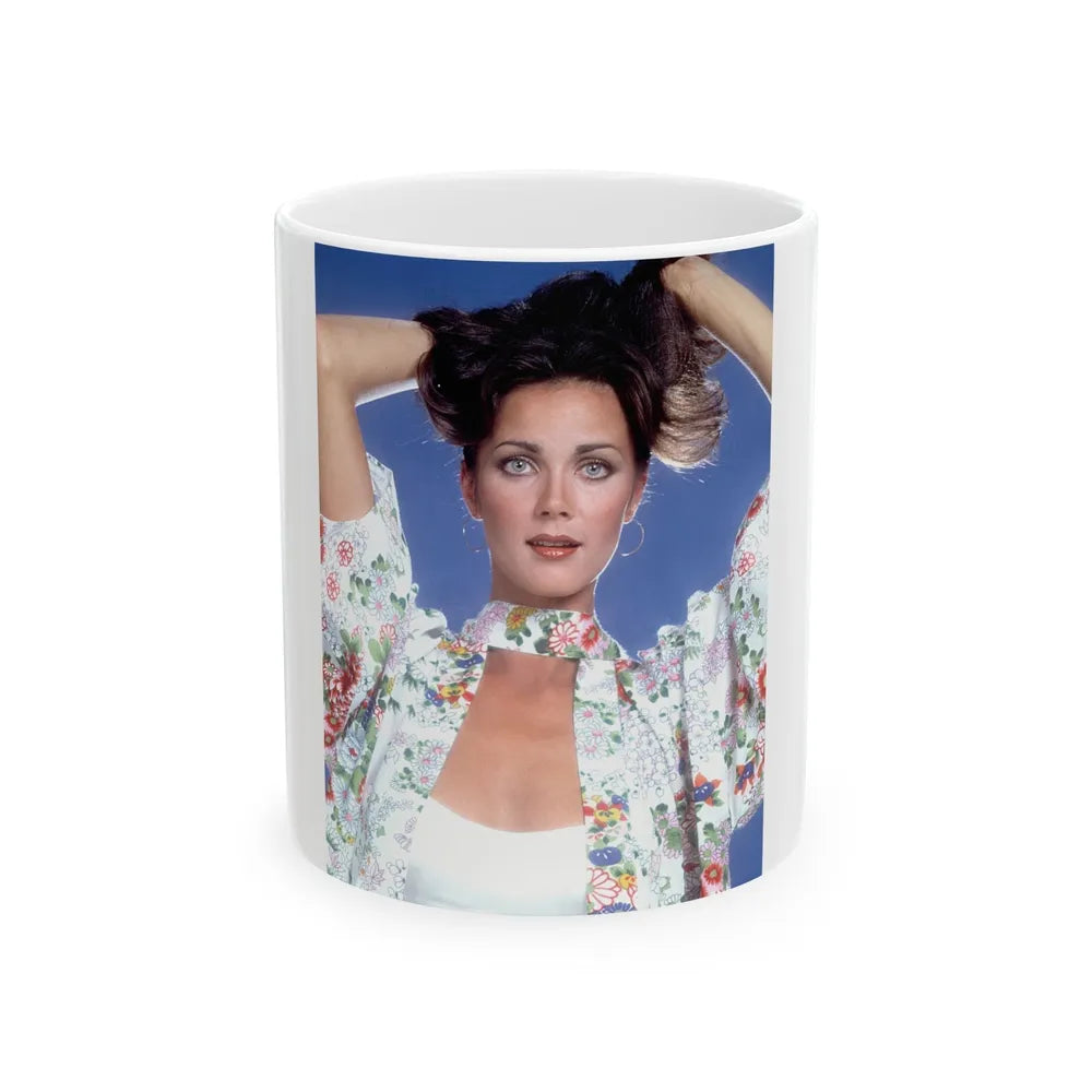 Lynda Carter #251 (Vintage Female Icon) White Coffee Mug-11oz-Go Mug Yourself