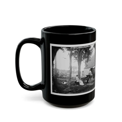 Cedar Mountain, Va. Family Group Before The House In Which Gen. Charles S. Winder (C.S.A.) Died (U.S. Civil War) Black Coffee Mug-Go Mug Yourself