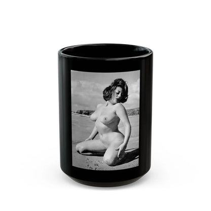 June Palmer #175 - Topless (Vintage Female Icon) Black Coffee Mug-15oz-Go Mug Yourself