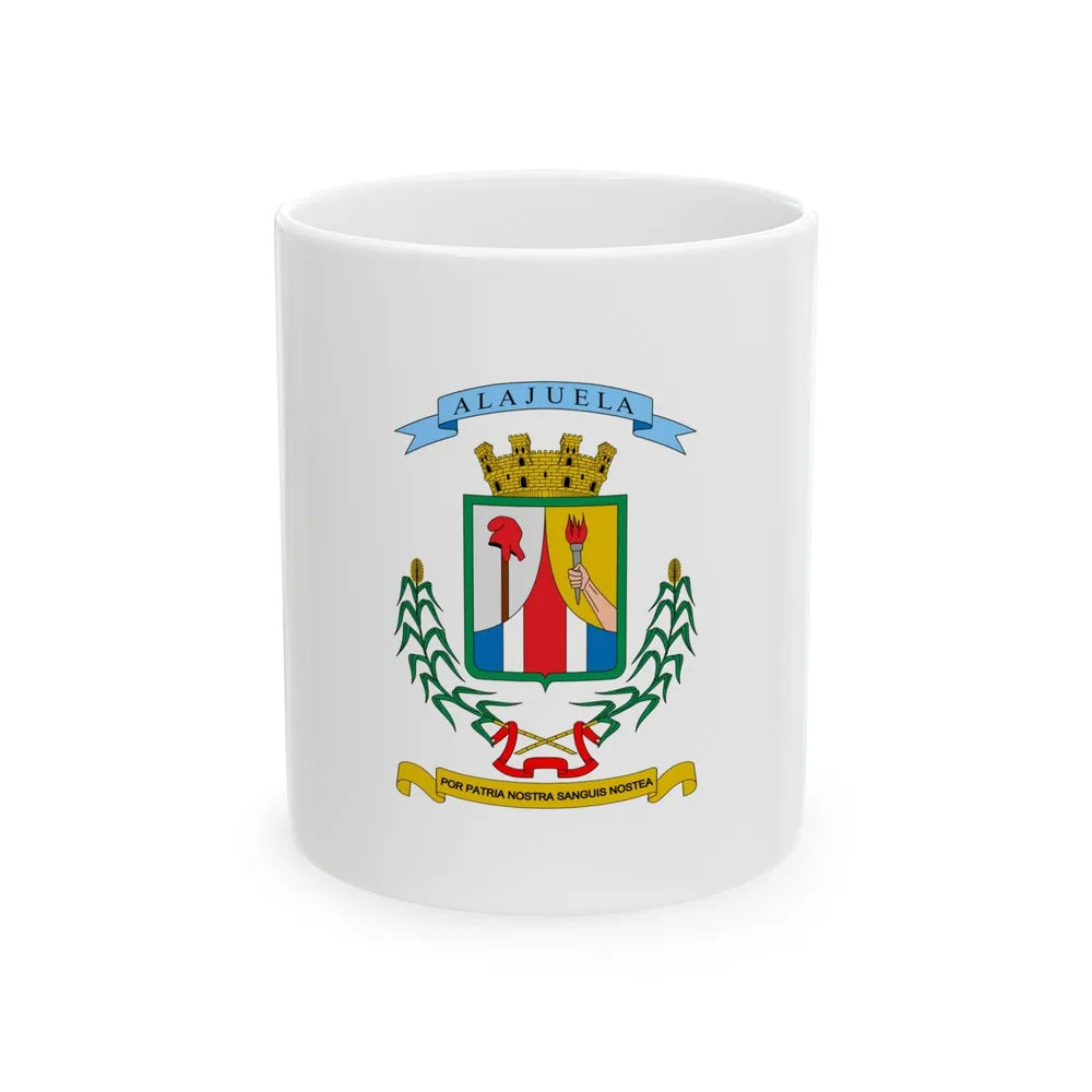 Flag of Alajuela Province Costa Rica - White Coffee Mug-11oz-Go Mug Yourself