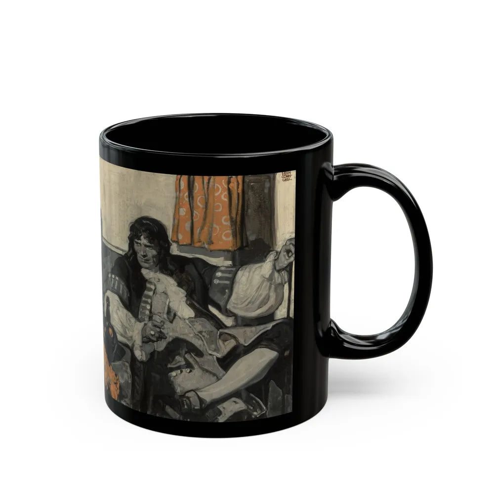 Captain Blood, American Magazine interior illustration - Black Coffee Mug-Go Mug Yourself