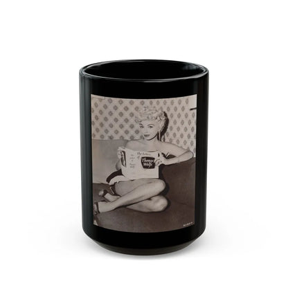 Barbara Nichols #256 (Vintage Female Icon) Black Coffee Mug-15oz-Go Mug Yourself