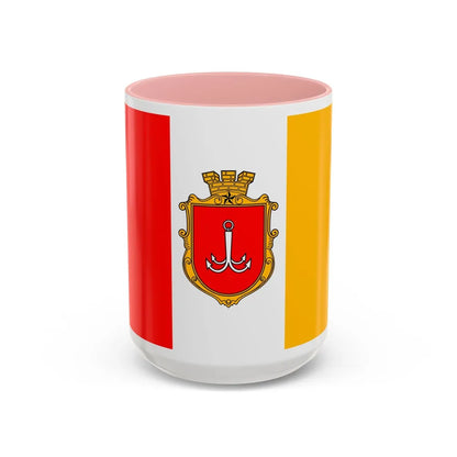 Flag of Odessa Ukraine - Accent Coffee Mug-15oz-Pink-Go Mug Yourself