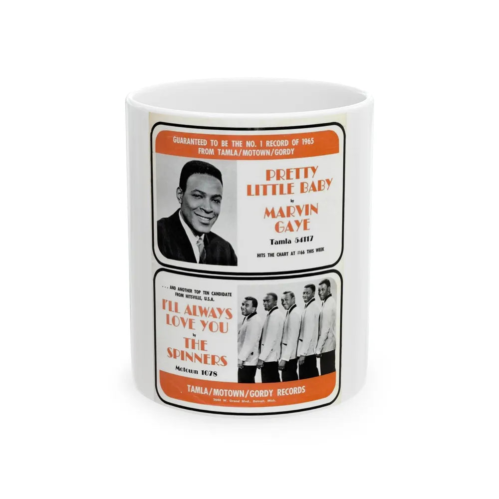 Tamla Motown 1965 (Music Poster) White Coffee Mug-11oz-Go Mug Yourself