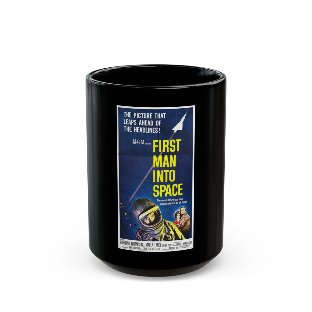 FIRST MAN INTO SPACE 1959 Movie Poster - Black Coffee Mug-15oz-Go Mug Yourself