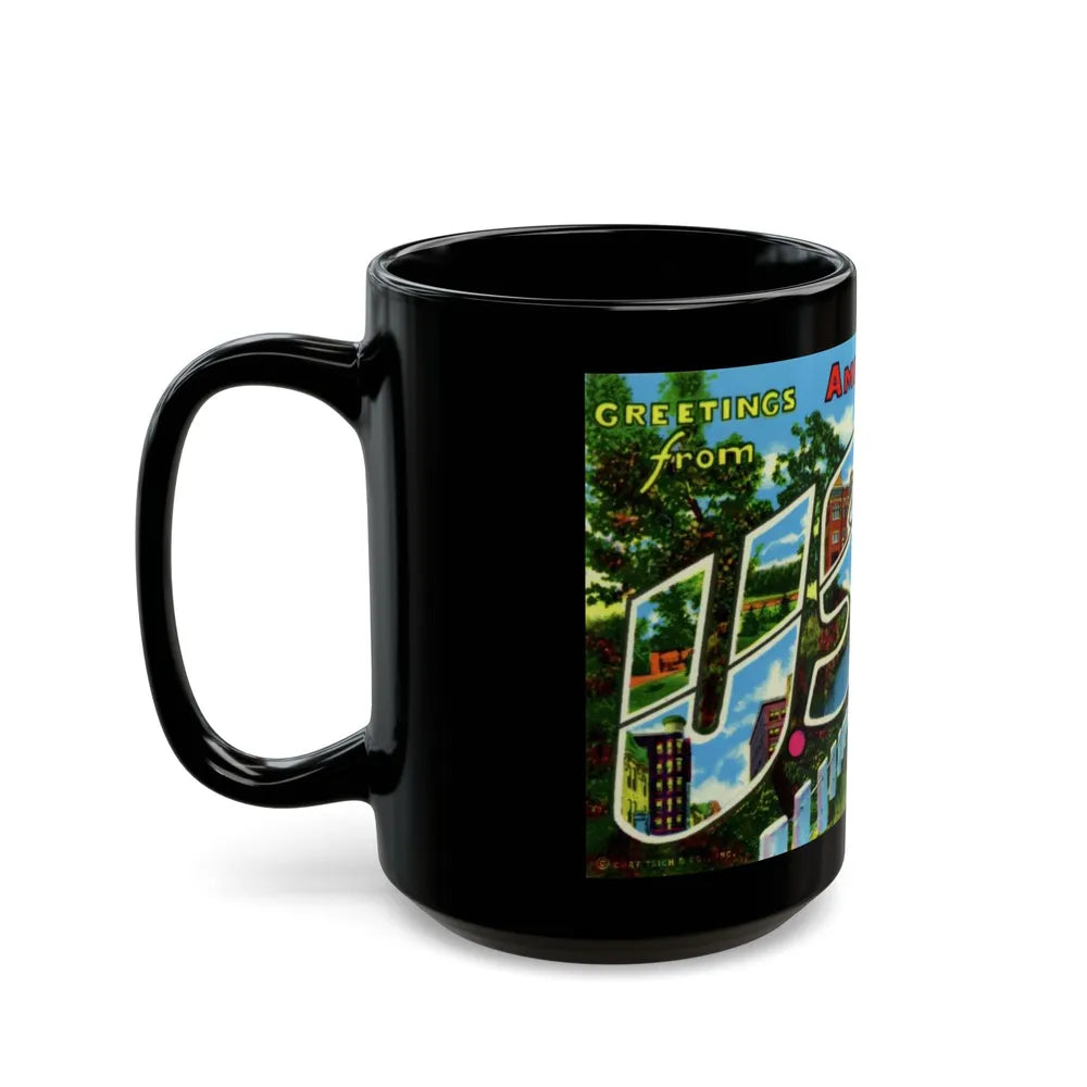 Greetings from Americas Main Street US 66 scenic Missouri (Greeting Postcards) Black Coffee Mug-Go Mug Yourself